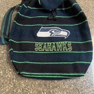Seattle Seahawks Striped Handmade Woven Backpack. Seahawks Swag